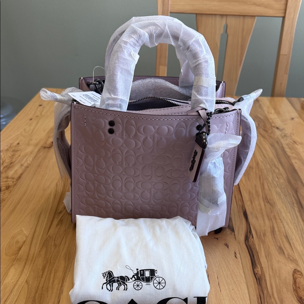 Rogue Bag 25 In Signature Leather With Floral Bow Print Interior NWT